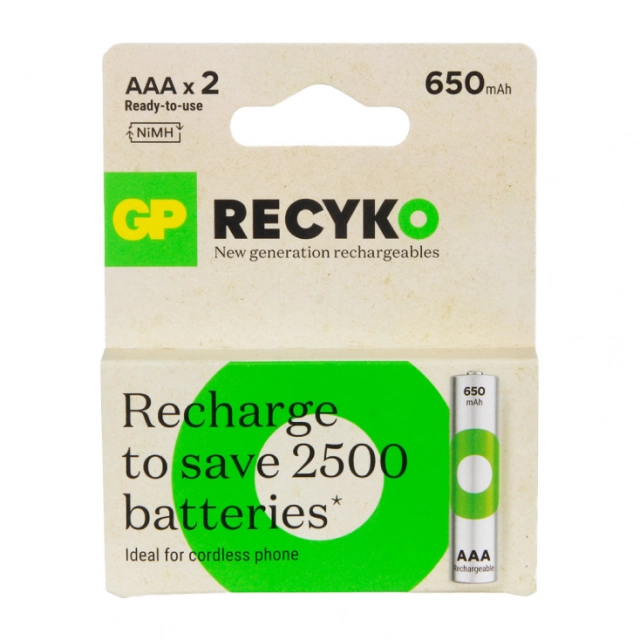 GP punjive baterije AAA 650 mAh GP-65AAAHCE/2BPnd