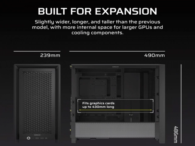 Kucište CORSAIR FRAME 4000D Mid-Tower/ATX/kaljeno staklo/bez napajanja/crna