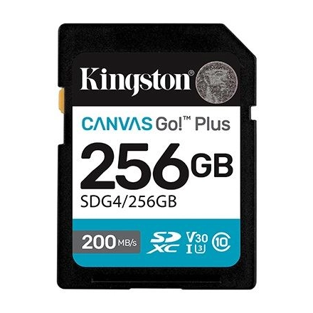 MEM SD 256GB Canvas Go! Plus Kingston SDG4/256GB