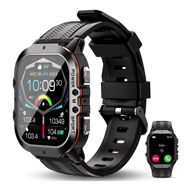 Oukitel BT20 Smart Watch Sport Rugged 350mAh/Heart rate/SpO2/Accelerometer/crno-narandzasti