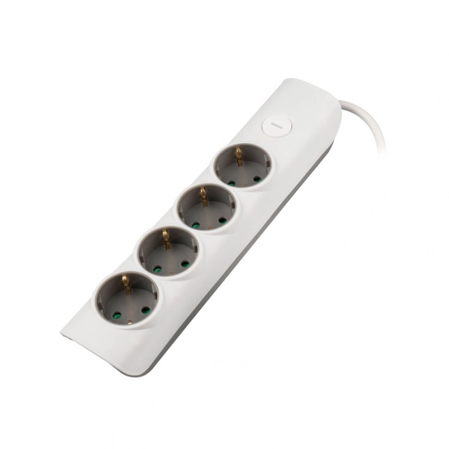 Razvodnik sa 4 mesta 1.4m 1.5mm2 + prekidač NVU4K/WH-P/1,5