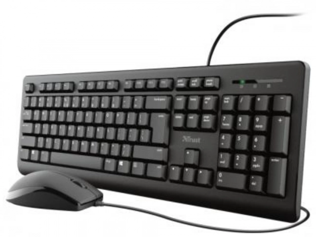 Tastatura+miš TRUST Primo žicni set/US/crna