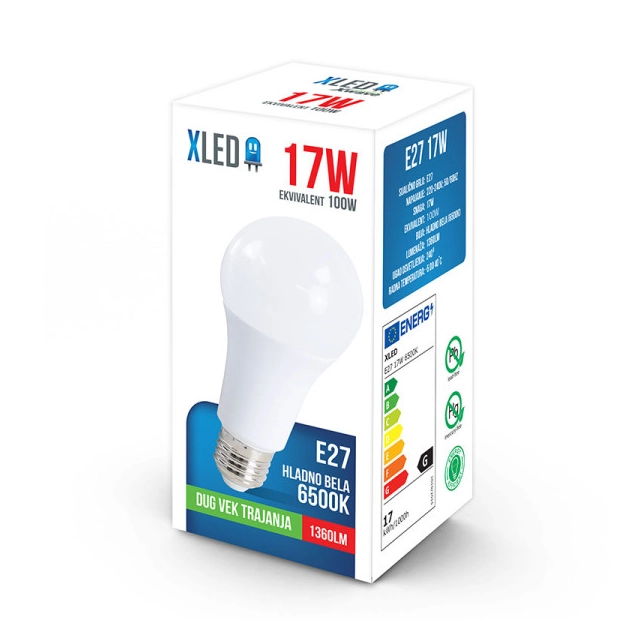 XLED E27 17W 6500K LED Sijalica,1360Lm,220V,Hladno Bela