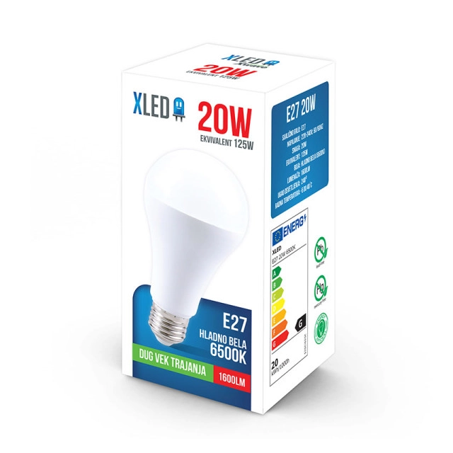XLED E27 20W 6500K LED Sijalica,1600Lm,220V,Hladno Bela