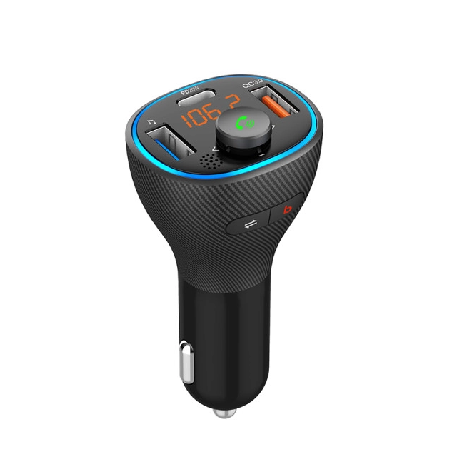 Xwave BT 87 FM transmiter za kola,Bluetooth LED Display,BASS booster,PD20W+QC3.0 brzo punjenje,38W