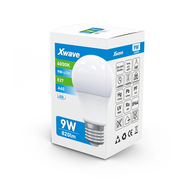 Xwave E27 9W SL-B-A9-4K LED Sijalica 4000K/820Lm,Bela